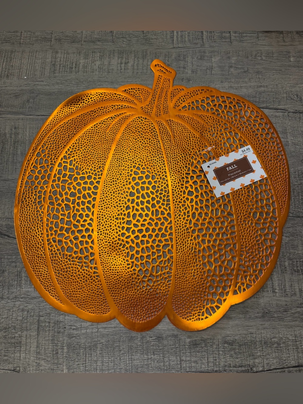 4 Orange Pumpkin Placemats Set - Fall Décor